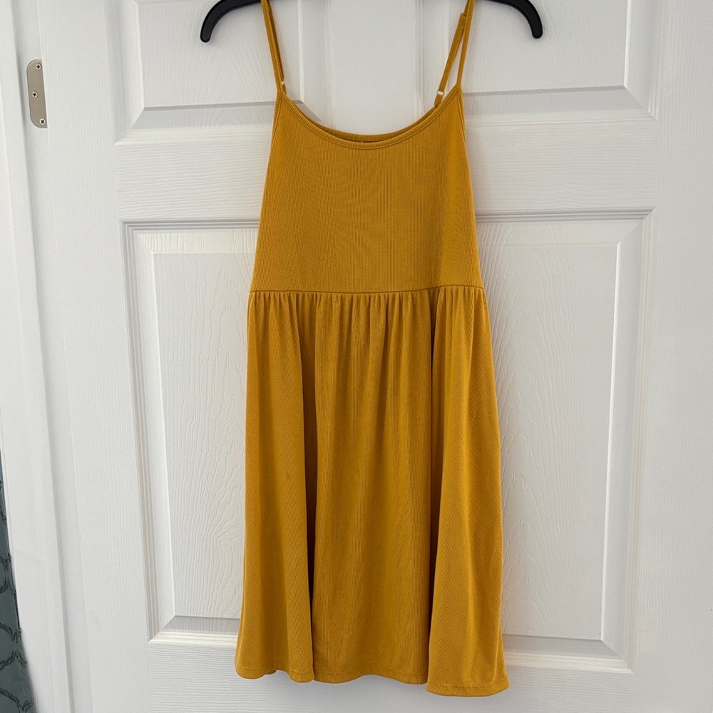 Wild Fable Mustard Yellow Ribbed Dress